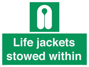 Life jackets stowed within